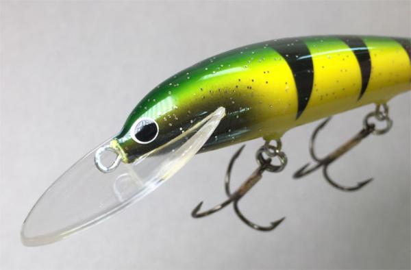 Karikko Wobbler, Länge: 13 cm, Farbe: Fire Tiger Black Head 58R, schwimmend, von Suomen Uistin The Finnish Lure Company (Jarmo Rapala)